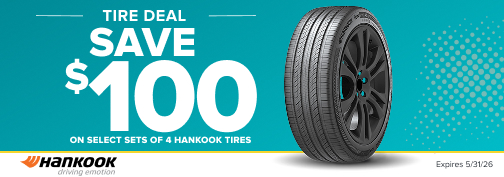 Hankook 4 Tire $100 Mail-In Rebate 04-20-2026 through 05-31-2026
